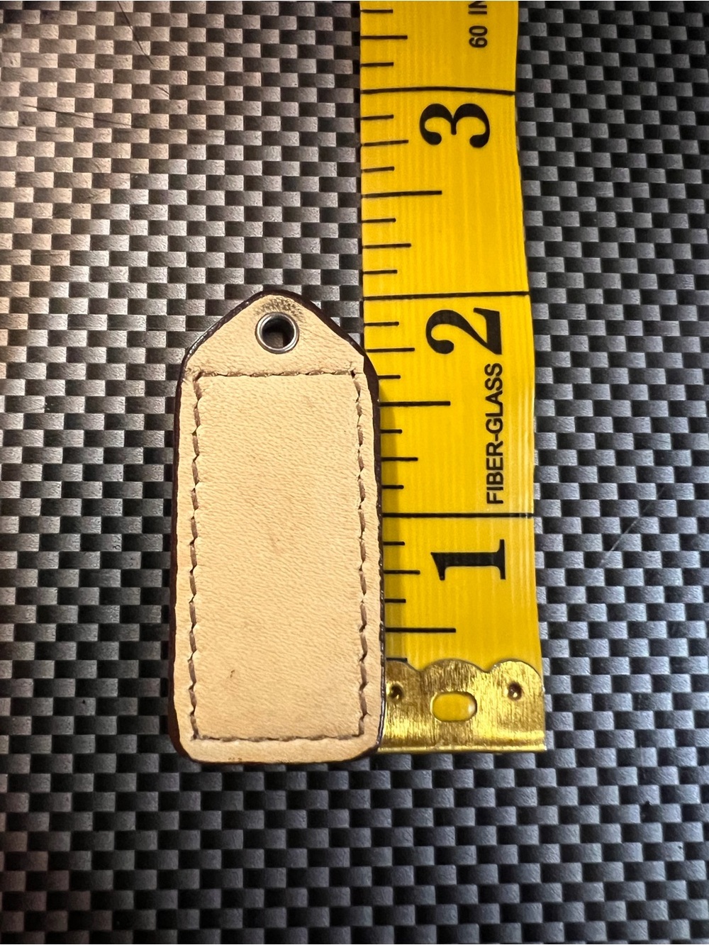 Vintage Coach yellow Cream Leather hang tag